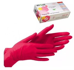 Перчатки нитриловые смотровые ECOLAT красные М 50 пар/уп 604-407