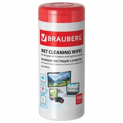 Салфетки чистящие Brauberg 100 шт/уп ЧЗ 27748