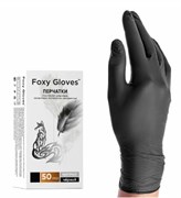 Перчатки нитриловые черные  размер XS 50/пар FOXY GLOVES ЧЗ 74804
