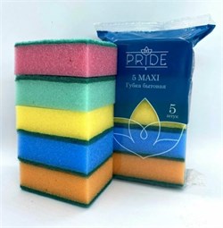 Губки бытовые для посуды 5шт/уп 65224