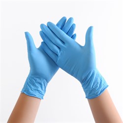 Перчатки нитриловые(с добавлением винила) синие размер ХL - фото 6712