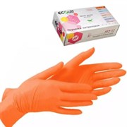 Перчатки нитриловые смотровые ECOLAT оранжевые М 50 пар/уп