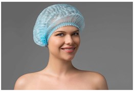 Шапочка Шарлотка медицинская голубая 50 шт/уп Чистовье 603-204