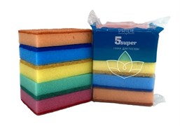 Губки бытовые для посуды 5шт/уп Супер 1487