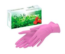 Перчатки нитриловые розовые SunViv размер XS 50пар/уп