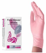 Перчатки нитриловые розовые  размер S 50/пар FOXY GLOVES